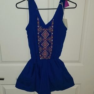 SOLD Royal Blue Knitted Romper Pockets Size Small New